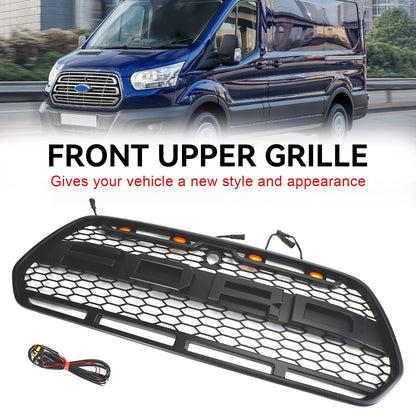 2015-2019 Ford Transit Mk8 Matt Black Front Bumper Grill Replacement Black Raptor Style Grille