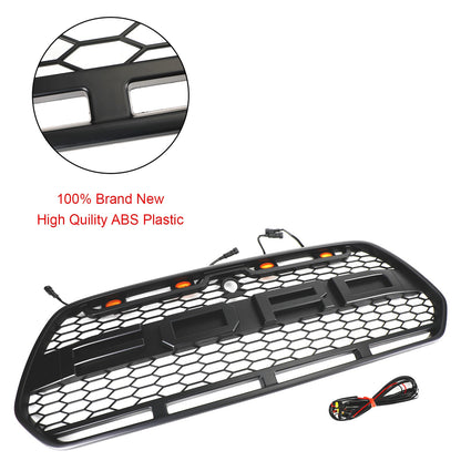 2015-2019 Ford Transit Mk8 Matt Black Front Bumper Grill Replacement Black Raptor Style Grille