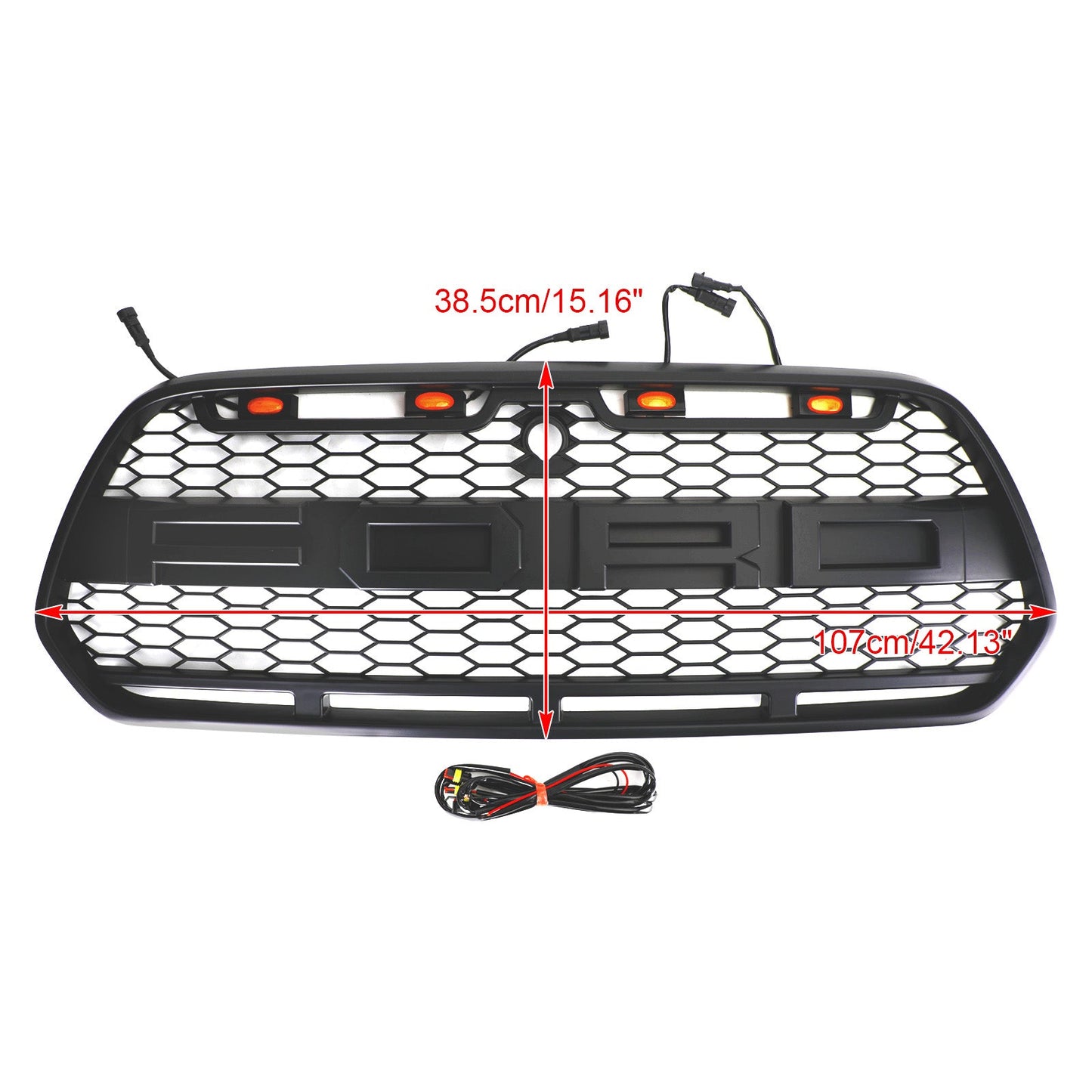 2015-2019 Ford Transit Mk8 Matt Black Front Bumper Grill Replacement Black Raptor Style Grille