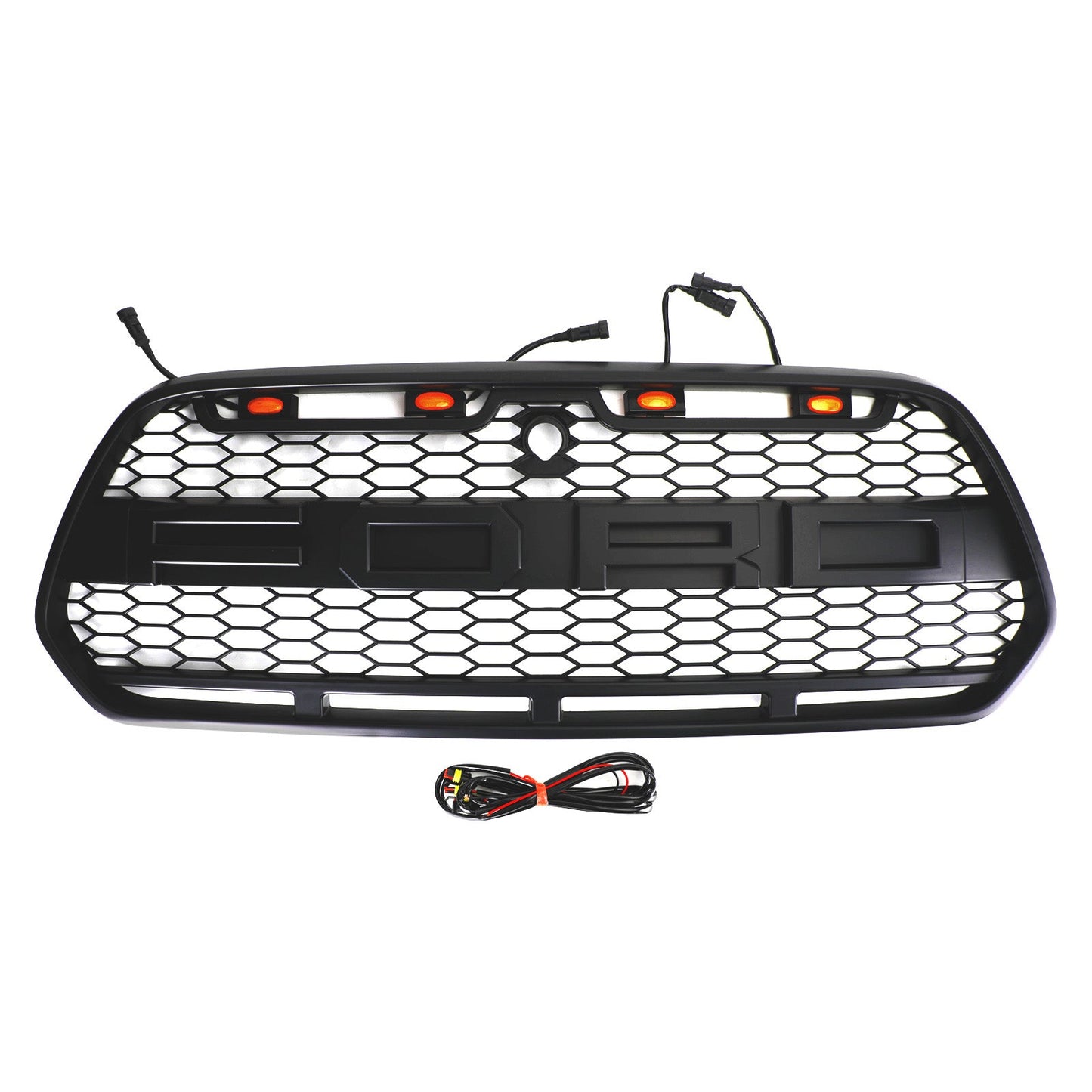 2015-2018 FORD TRANSIT MK8 Matt Black Front Bumper Grille Grill w/LED Raptor Style Generic
