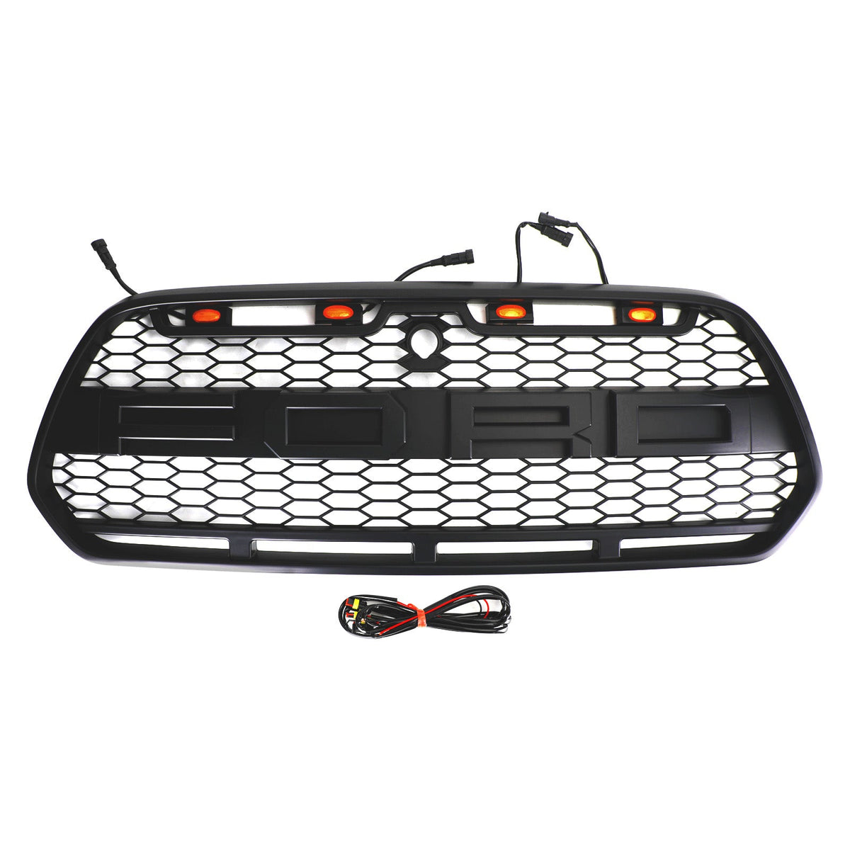 2015-2019 Ford Transit Mk8 Front Bumper Grille Raptor Style Black Grill w/LED
