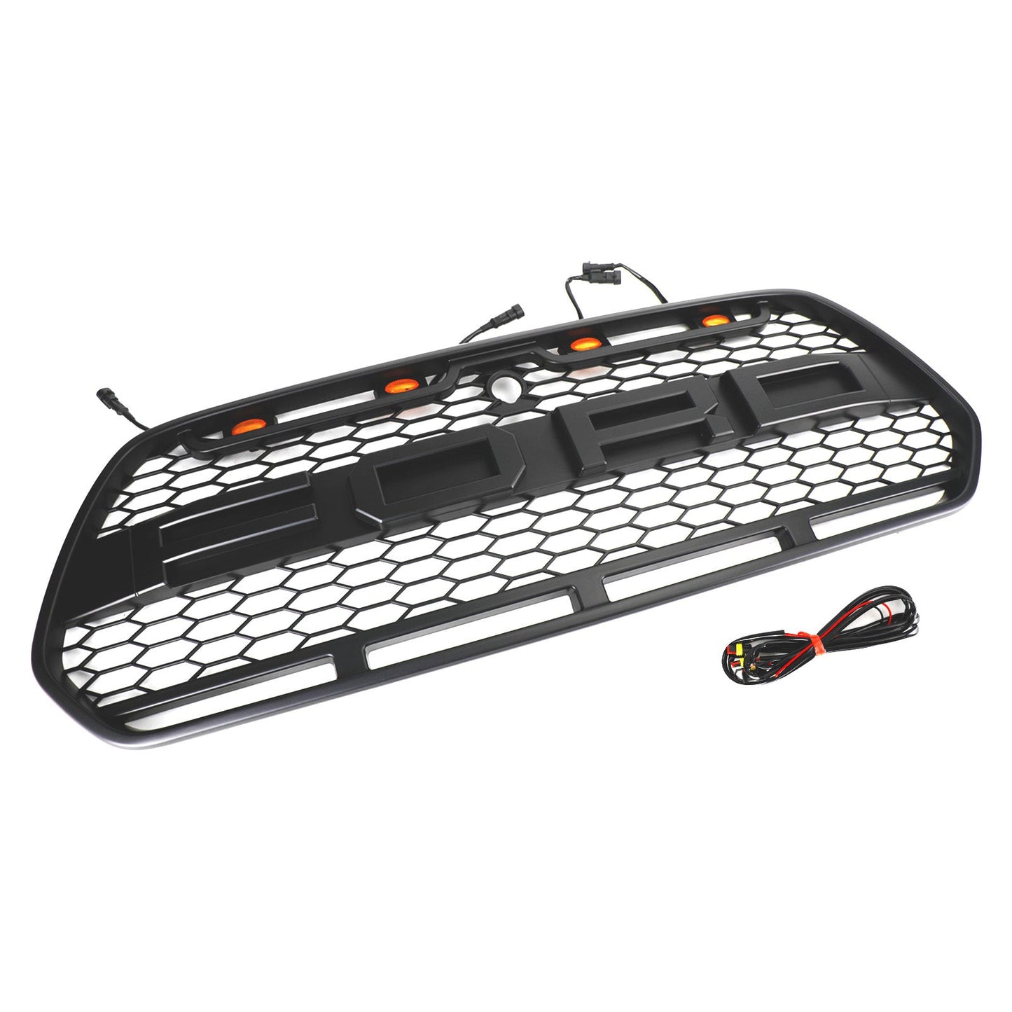 2015-2019 Ford Transit Mk8 Matt Black Front Bumper Grill Replacement Black Raptor Style Grille