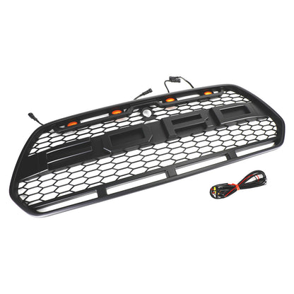 2015-2019 Ford Transit Mk8 Matt Black Front Bumper Grill Replacement Black Raptor Style Grille