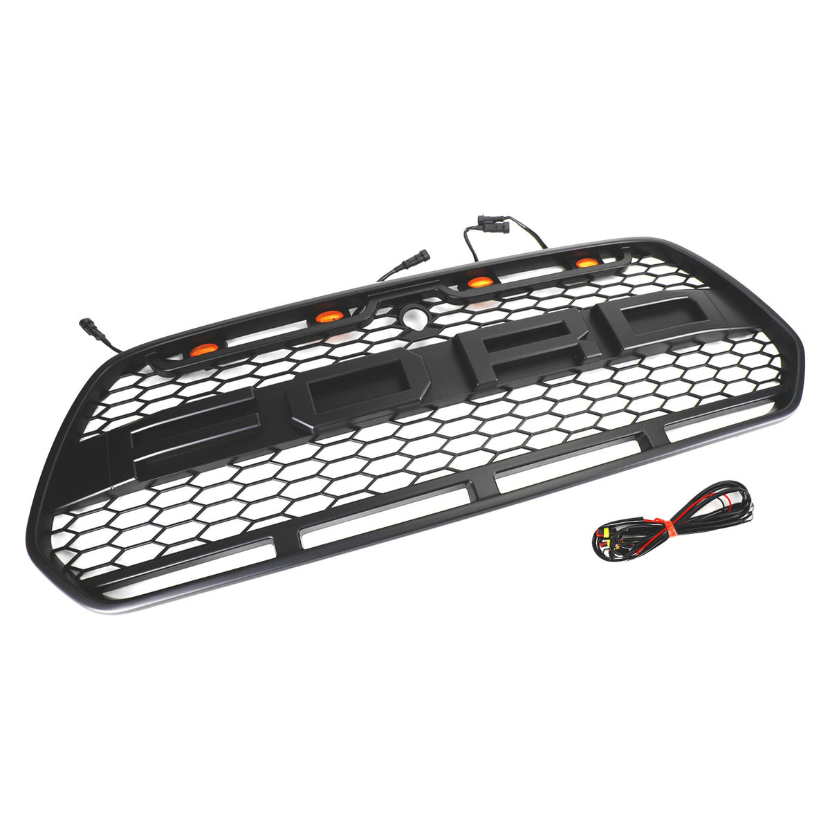 2015-2019 Ford Transit Mk8 Front Bumper Grille Raptor Style Black Grill w/LED