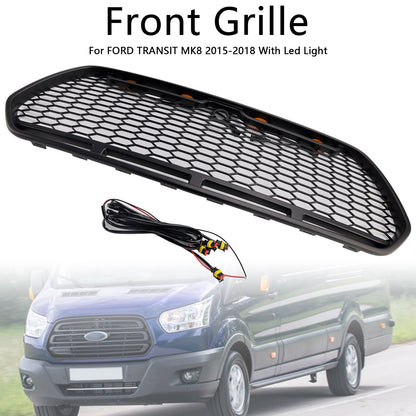 2015-2019 Ford Transit Mk8 Matt Black Front Bumper Grill Replacement Black Raptor Style Grille