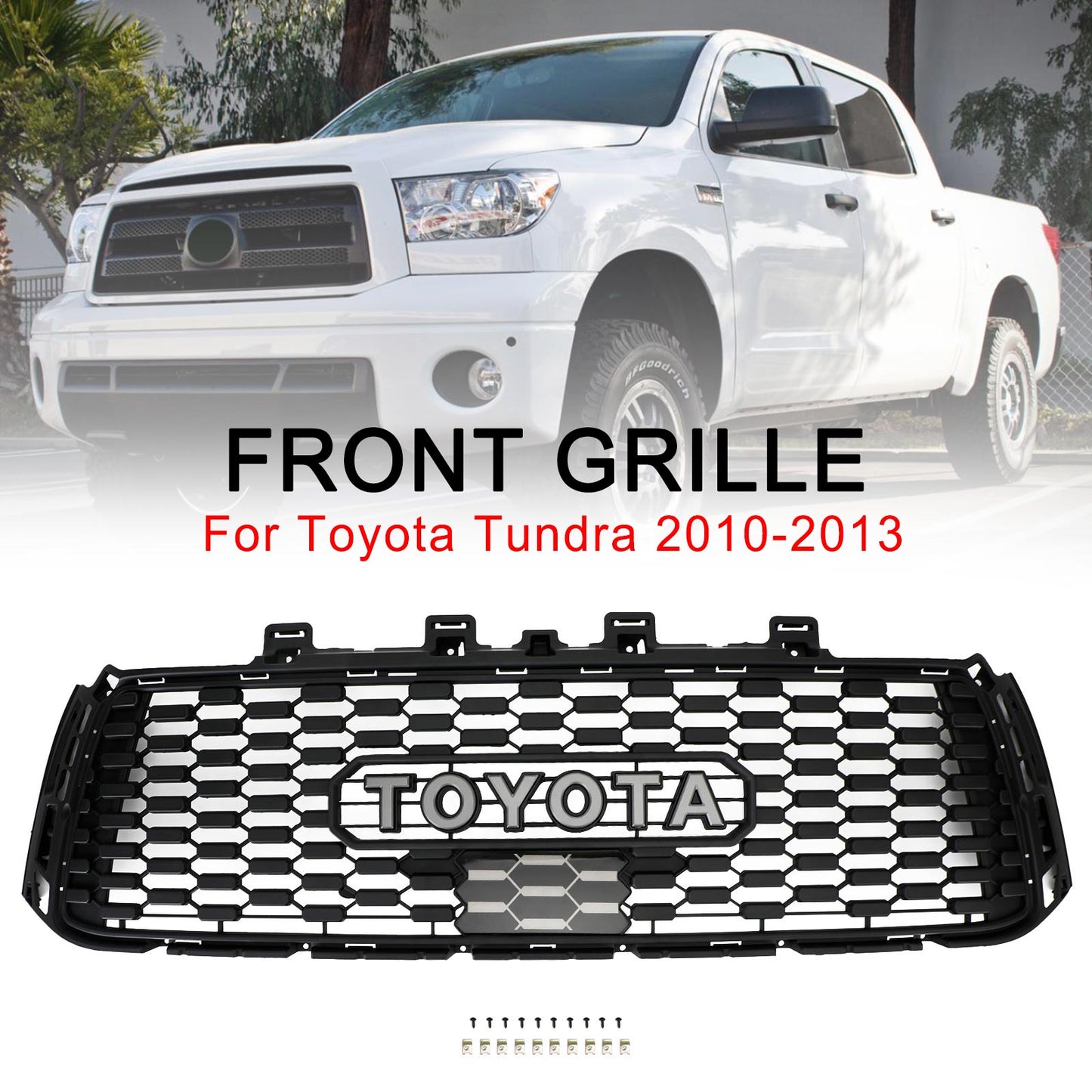 Toyota Tundra TRD PRO Style Grill 2010 2011 2012 2013 Matte Black Honeycomb Front Grille W/ Letter