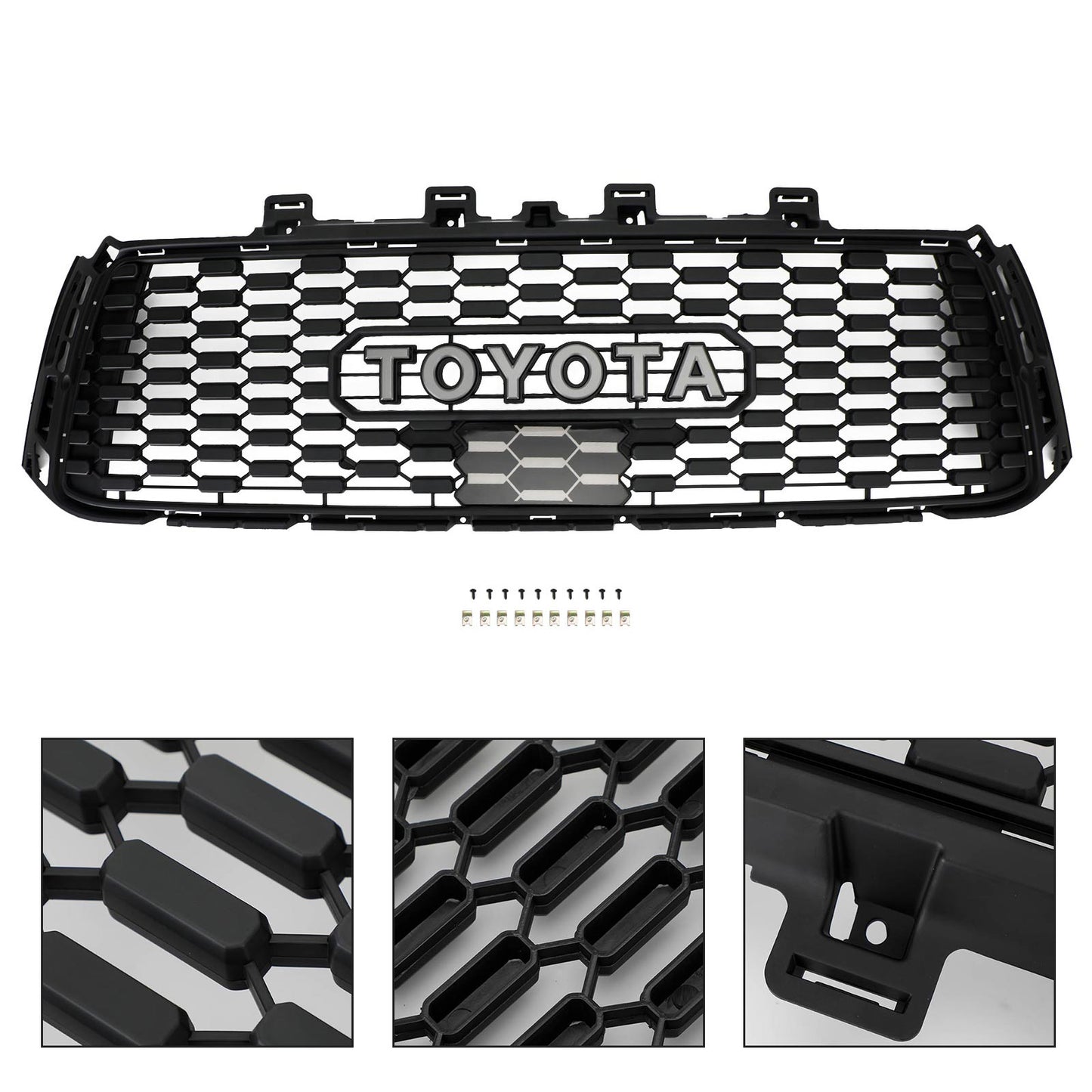 Toyota Tundra TRD PRO Style Grill 2010 2011 2012 2013 Matte Black Honeycomb Front Grille W/ Letter