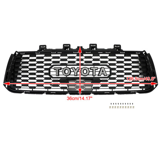 TRD PRO Grille For Toyota Tundra 2010-2013 Front Bumper Replacement Honeycomb Black Grill W/ Letter