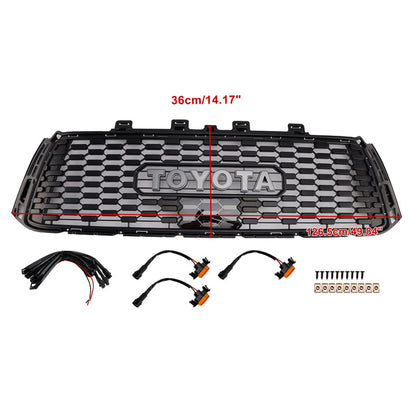 2010-2013 Toyota Tundra TRD PRO Style Honeycomb Front Bumper Grill Amber Light Replacement Grille
