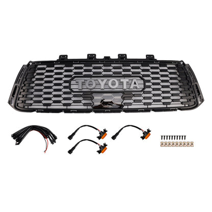 2010-2013 Toyota Tundra TRD PRO Style Honeycomb Front Bumper Grill Amber Light Replacement Grille