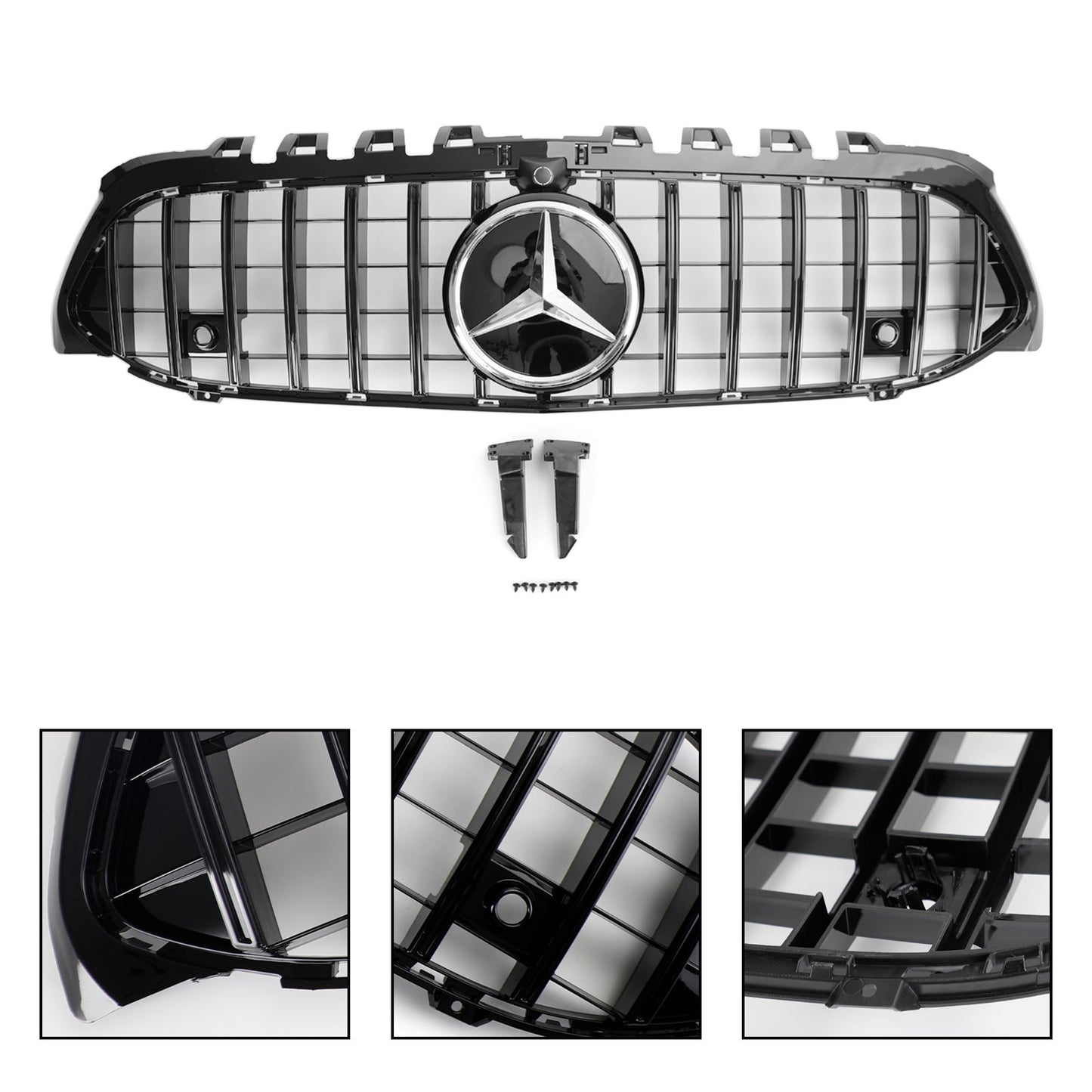 2019-2023 Mercedes-Benz A-CLASS W177 A180/200/A35 Front Bumper Grille Black Replcaement AMG Style Grill