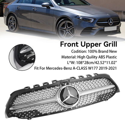 2019-2023 Mercedes Benz A-CLASS W177 A180/200/A35 Diamond Front Grill Radiator Bumper Grill