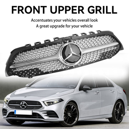 2019-2023 Mercedes Benz A-CLASS W177 A180/200/A35 Diamond Front Grill Radiator Bumper Grill