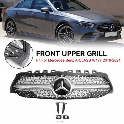 2019-2023 Mercedes Benz A-CLASS W177 A180/200/A35 Diamond Front Grill Radiator Bumper Grill