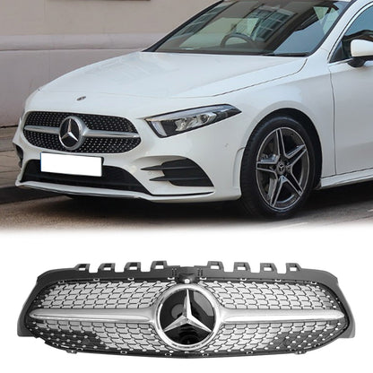 2019-2023 Mercedes Benz A-CLASS W177 A180/200/A35 Diamond Front Grill Radiator Bumper Grill