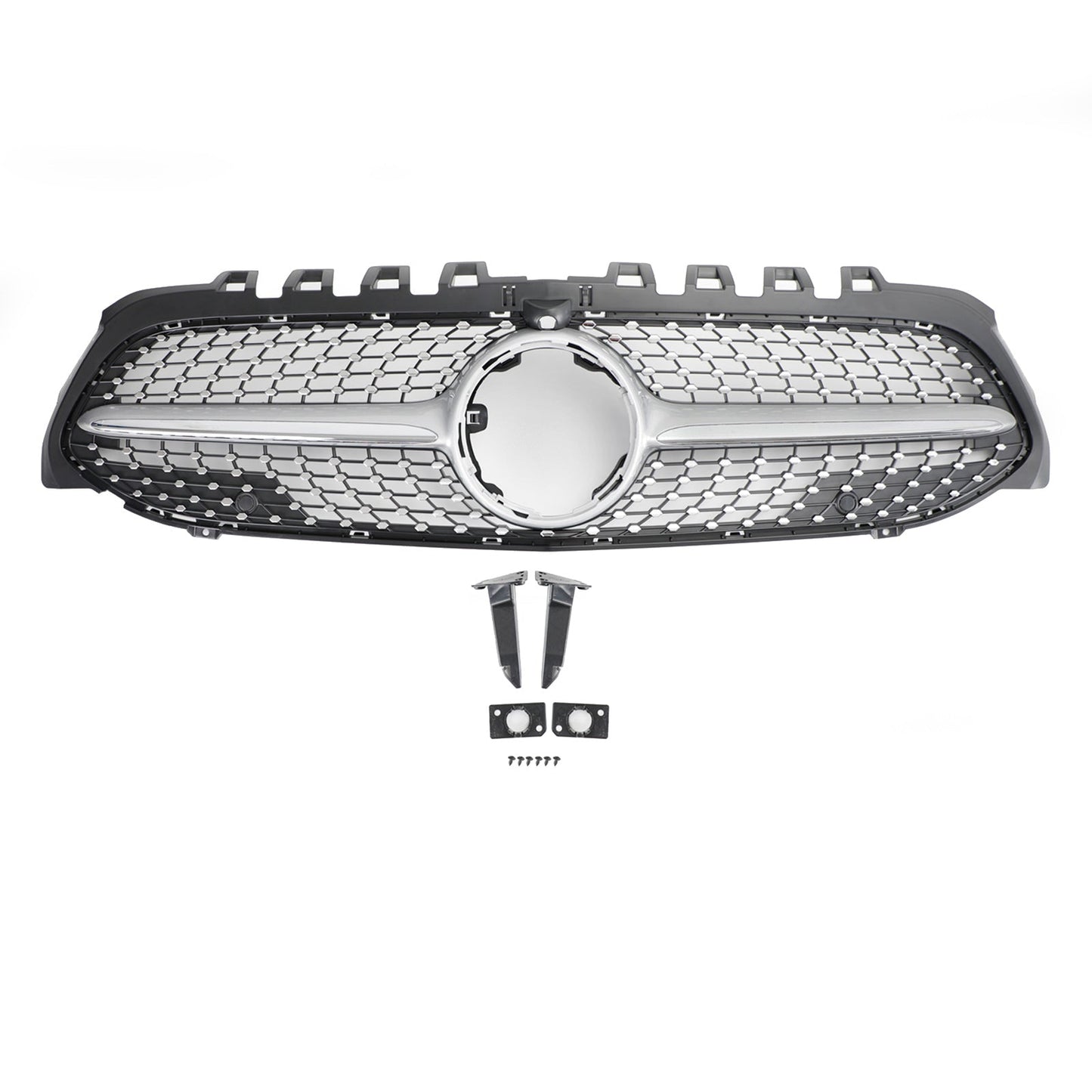 2019-2023 Benz W177 A-CLASS A180/200/A35 Diamond Front Bumper Mercedes Grill Black Chrome Grill