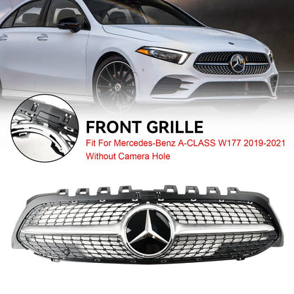 2019-2023 Benz A-Class W177 A180/200/A35 Diamond Front Bumper Mercedes Grill Grille Black Grill
