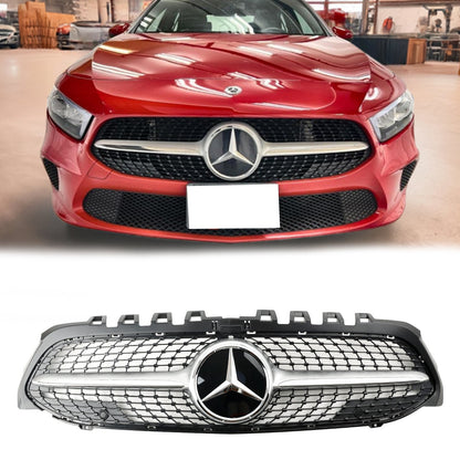 2019-2023 Benz A-Class W177 A180/200/A35 Diamond Front Bumper Mercedes Grill Grille Black Grill