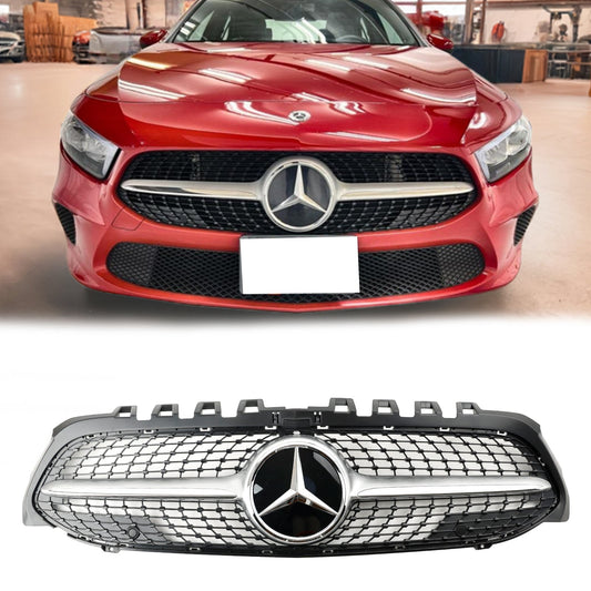 2019-2023 Benz A-Class W177 A180/200/A35 Diamond Front Bumper Mercedes Grill Grille Black Grill