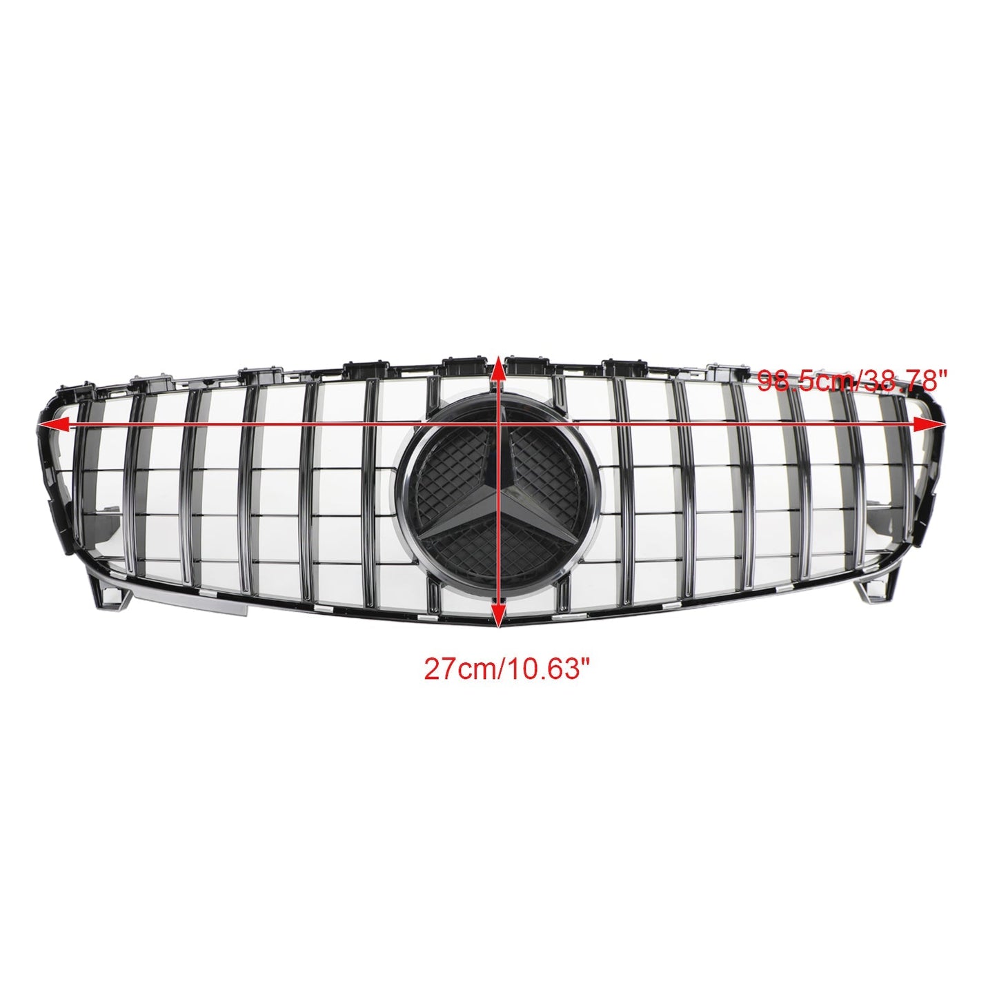 2016-2018 Mercedes Benz A-CLASS W176 AMG Style Grille Front Bumper Glossy Black Replacement Grill