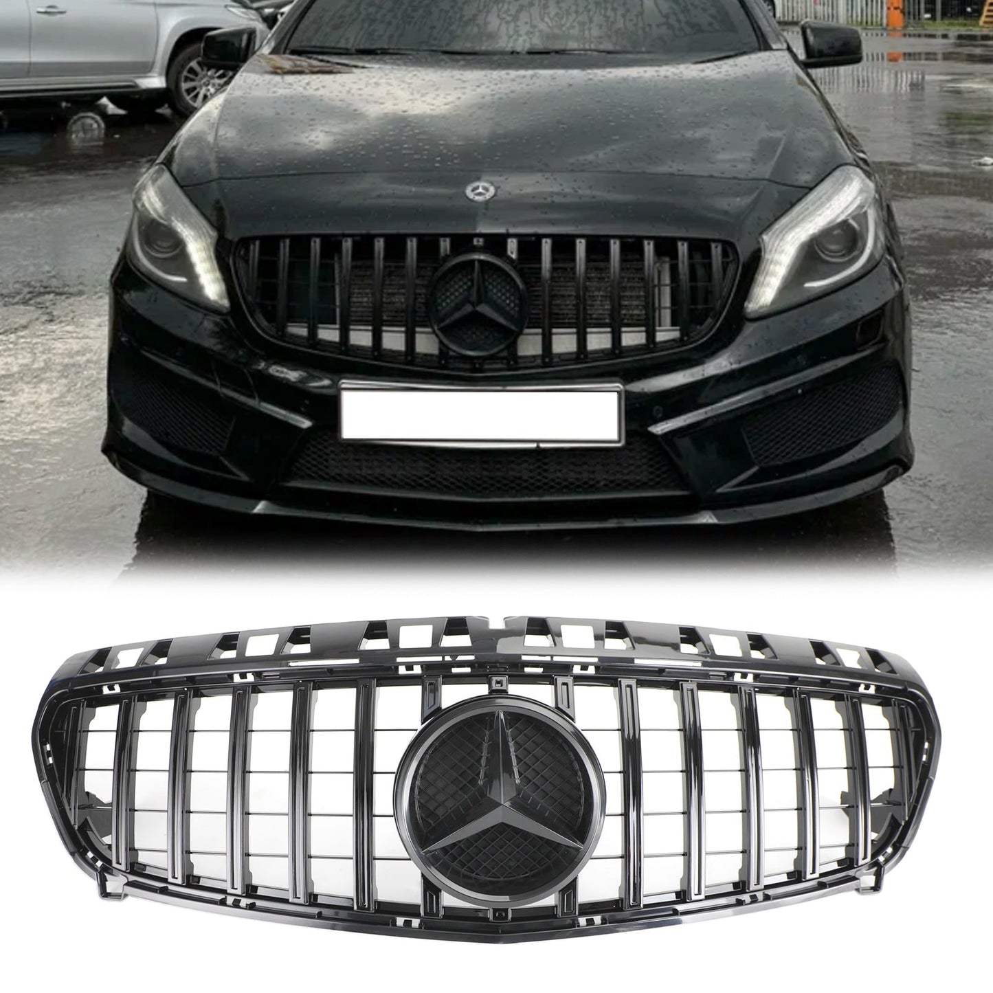 2012-2015 Mercedes-Benz A-CLASS W176 GT Style Grill Bumper Front Black Grille