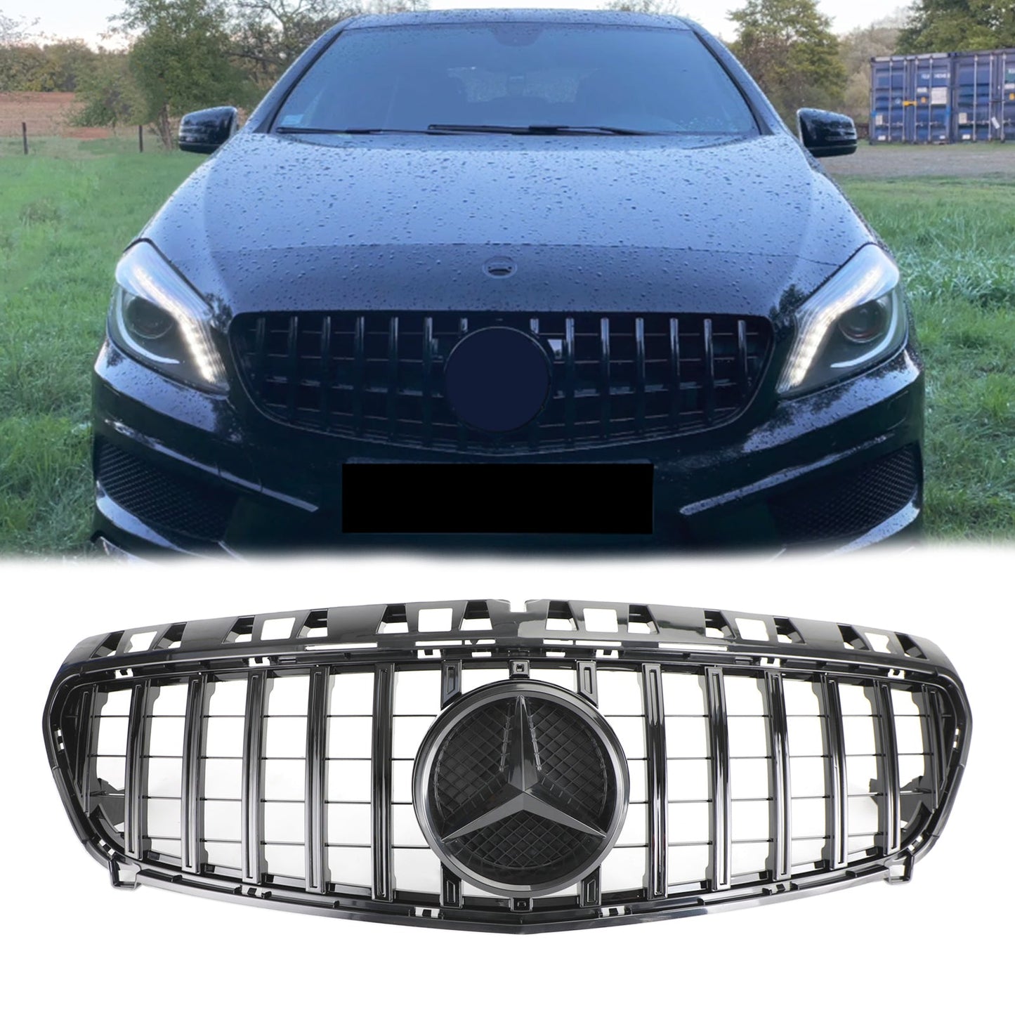 2012-2015 Mercedes-Benz A-CLASS W176 GT Style Grill Bumper Front Black Grille