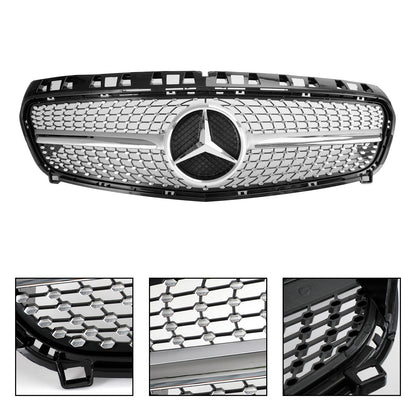 2013-2015 Mercedes W176 A-Class A180/200/A45 Front Bumper Grille Black Chrome Replacement Grill