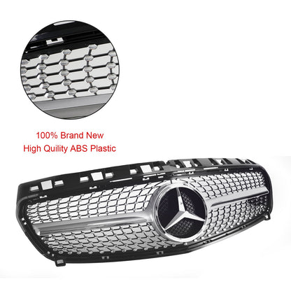 2013-2015 Mercedes W176 A-Class A180/200/A45 Front Bumper Grille Black Chrome Replacement Grill