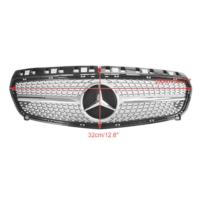 2013-2015 Mercedes W176 A-Class A180/200/A45 Front Bumper Grille Black Chrome Replacement Grill