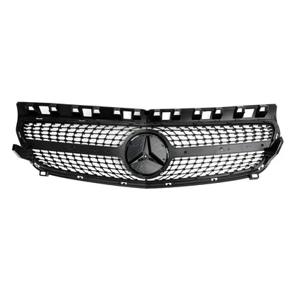 2013-2015 Mercedes W176 A-Class A180/200/A45 Front Bumper Grille Black Chrome Replacement Grill