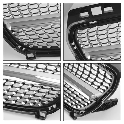 2013-2015 Mercedes W176 A-Class A180/200/A45 Front Bumper Grille Black Chrome Replacement Grill