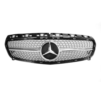2013-2015 Mercedes W176 A-Class A180/200/A45 Front Bumper Grille Black Chrome Replacement Grill