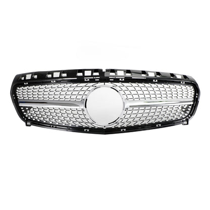 2013-2015 Mercedes W176 A-Class A180/200/A45 Front Bumper Grille Black Chrome Replacement Grill