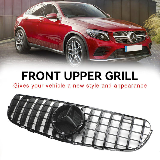 2015-2019 Benz X253 GLC-Class GLC250/300/350e/220d Mercedes Front Bumper Grille Gloss Black AMG Style Grill