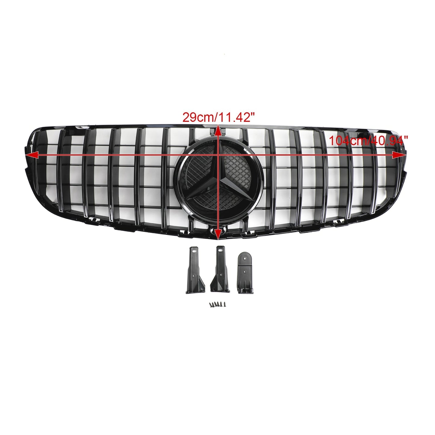 2015-2019 GLC-Class X253 GLC250/300/350e Mercedes Benz AMG Style Grille Front Bumper Replacement Black Grill