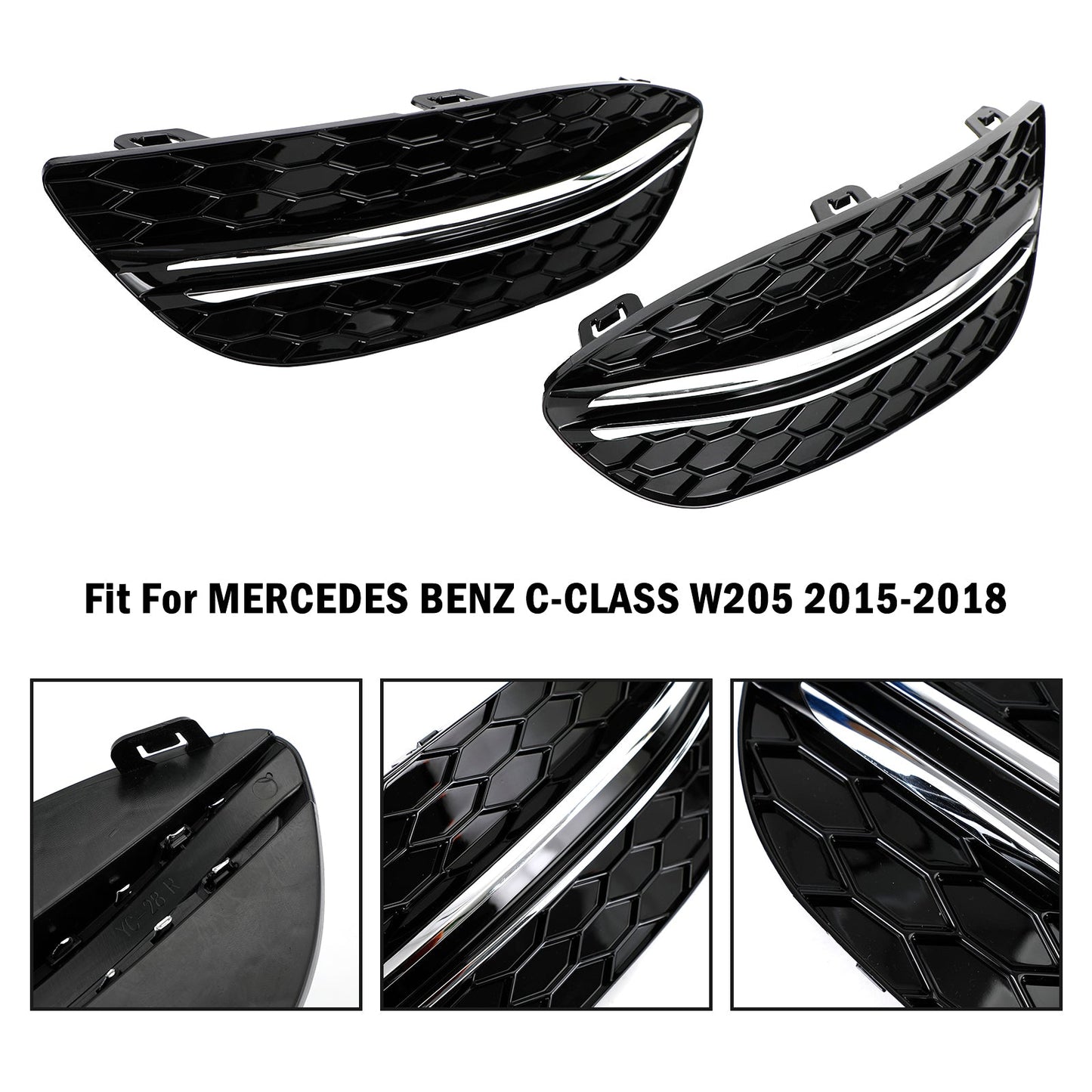 Mercedes Benz 2015-2018 C-Class W205 Base Sedan 14475205 2PCS Front Fog Light Cover
