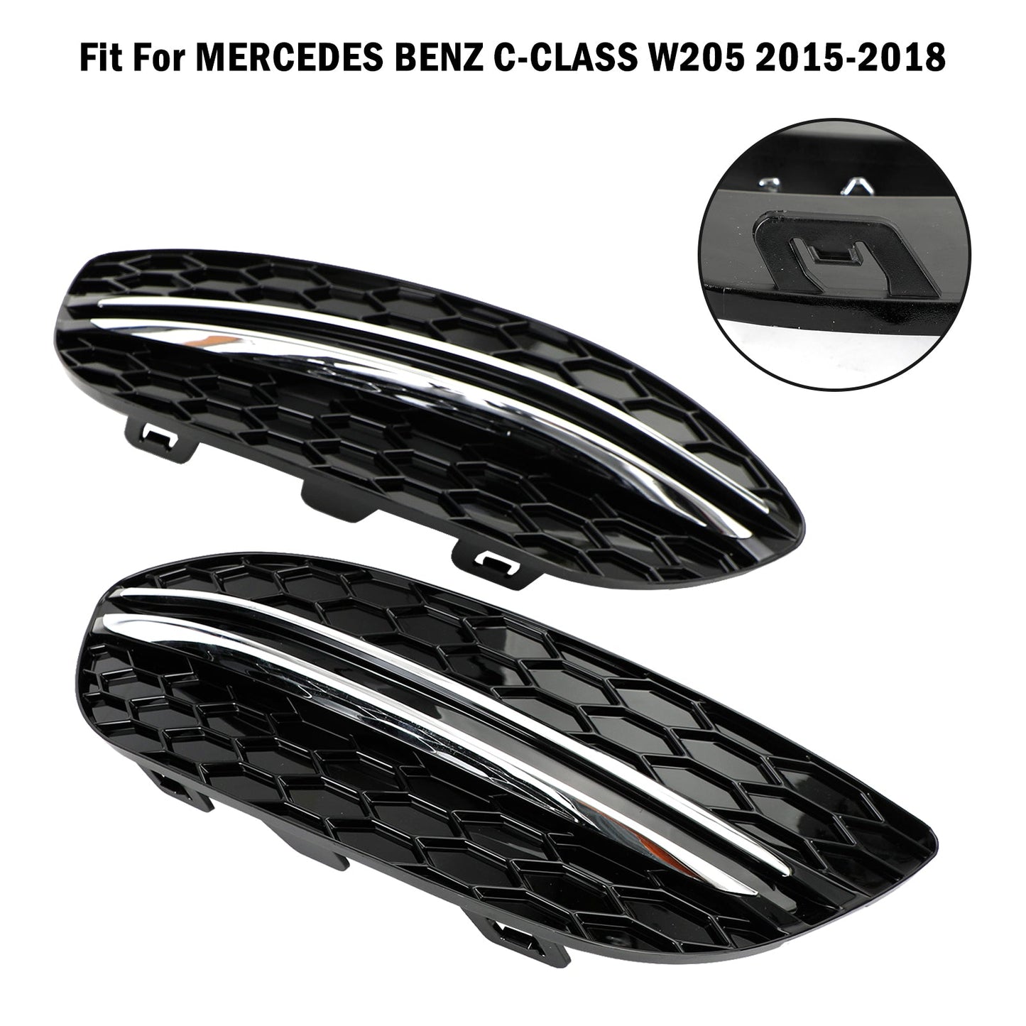 Mercedes Benz 2015-2018 C-Class W205 Base Sedan 14475205 2PCS Front Fog Light Cover