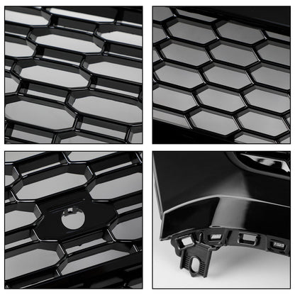 2018-2020 Audi Q5 / SQ5 RSQ5 Style Honeycomb Mesh Grille+Fog Lamp Grille With Sensor Hole Front Bumper Grille Set