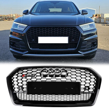 2018-2020 Audi Q5 SQ5 Front Honeycomb Mesh Grill RSQ5 Style Grill Replacement Black Grille