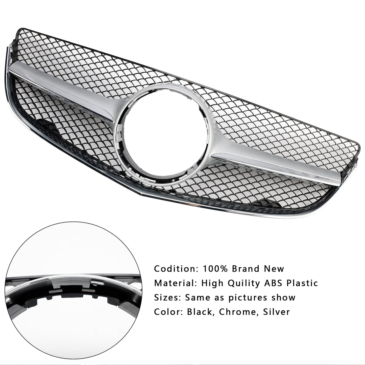 2014 2015 2016 2017 Mercedes Benz E-Class W207/C207 Coupe Diamond / OEM Style Grill Front Bumper Replacement Grille