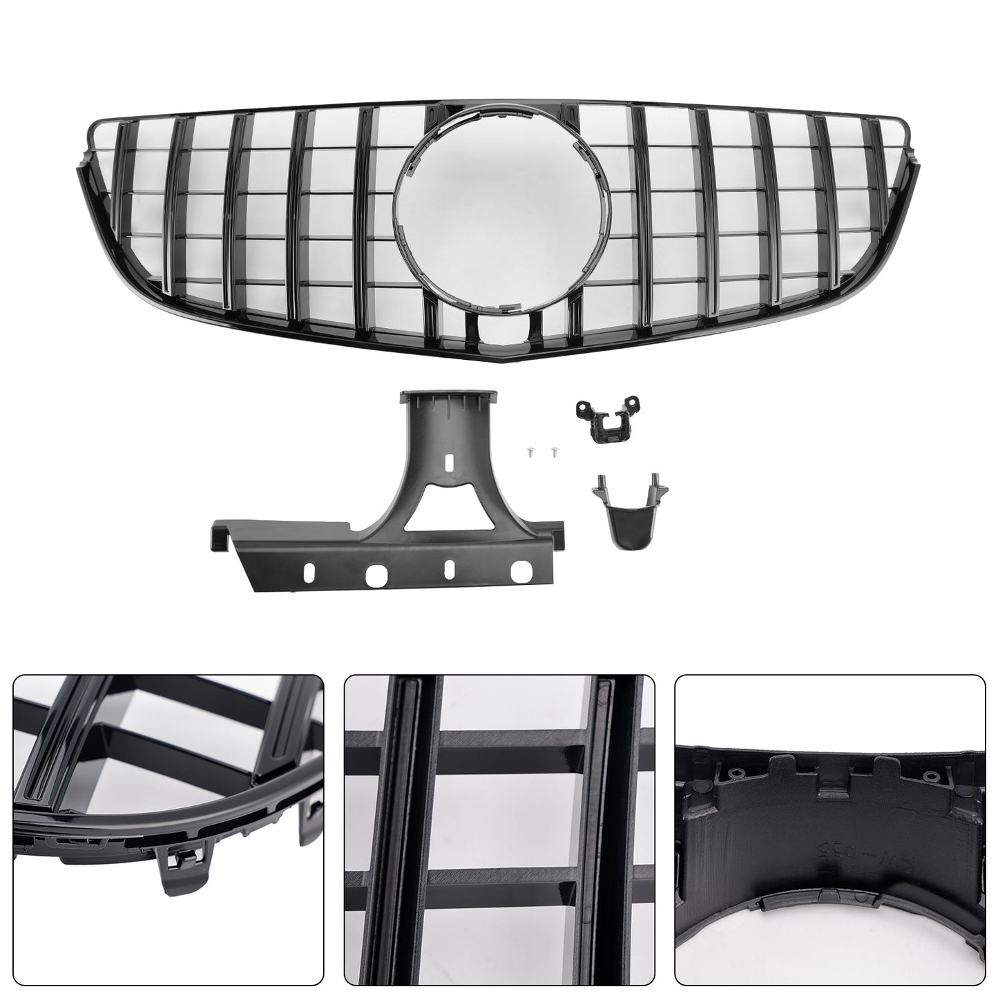 2014-2017 Mercedes Benz E-Class W207 C207 Coupe GTR Style Grille Front Bumper Black Replacement Grille