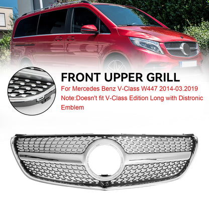 Mercedes Benz V-Class W447 2014-2019 Diamond Grill Front Bumper Chrome Grille