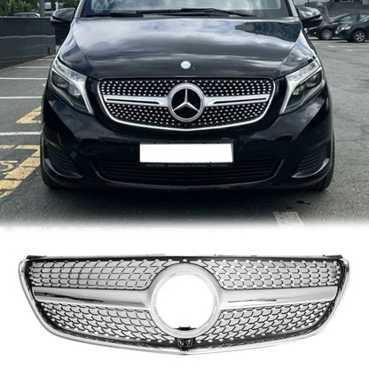 2014-2019.3 Mercedes Benz V-Class W447 V220d/250d/300d/250 Diamond Front Upper Grill Chrome Grille