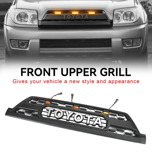 2002-2005 Toyota 4Runner Front Bumper Grill TRD PRO Style Black Grille With Led Lights