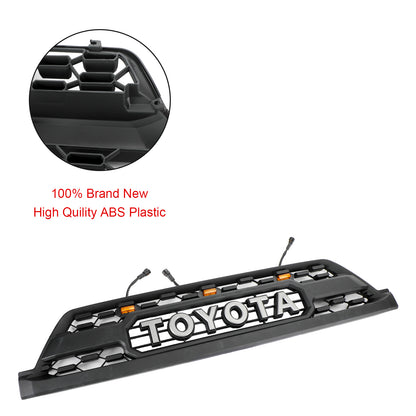 2002-2005 Toyota 4Runner Front Bumper Grill TRD PRO Style Black Grille With Led Lights
