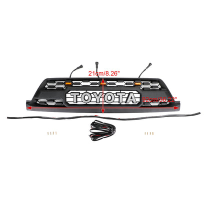 2002-2005 Toyota 4Runner Front Bumper Grill TRD PRO Style Black Grille With Led Lights
