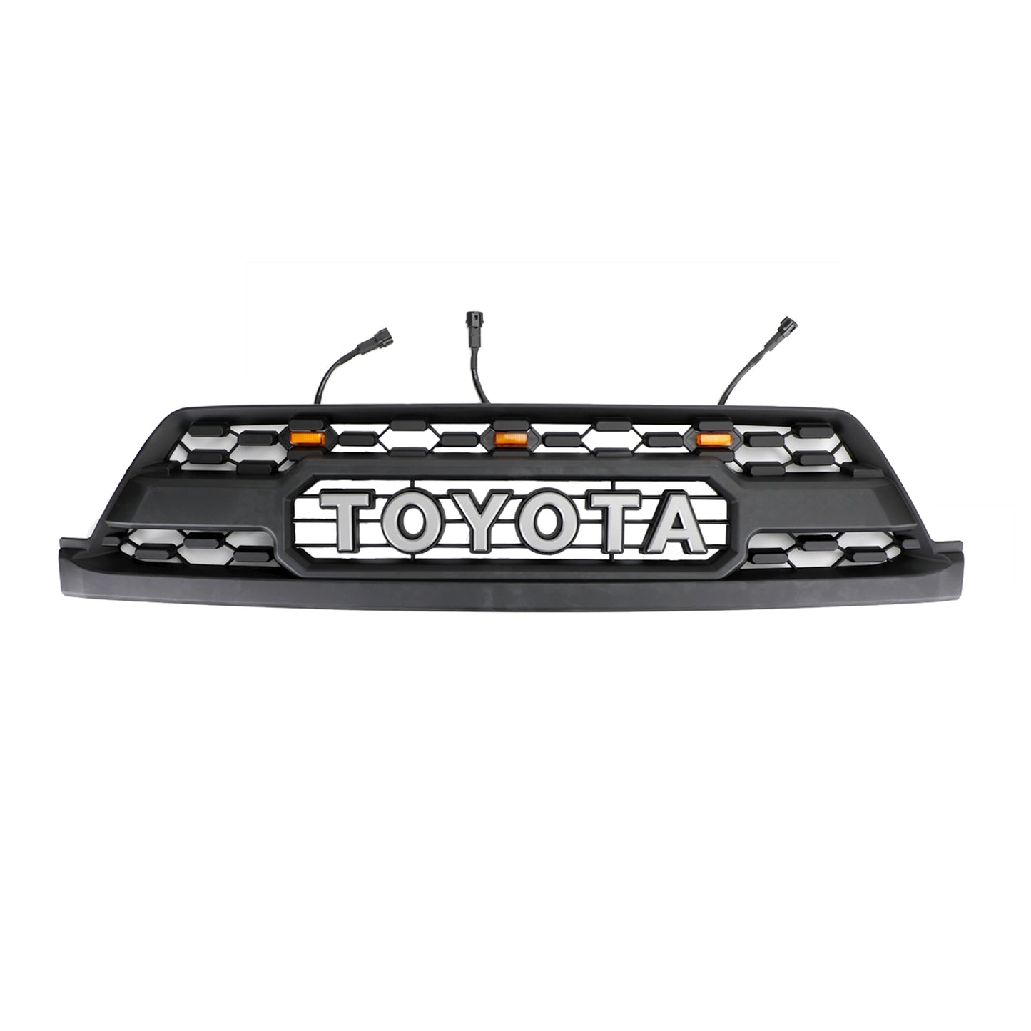 TRD PRO Style Grille For 2002-2005 Toyota 4Runner Black Front Bumper Grill W/ LED & Letter
