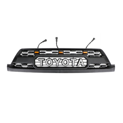 2002-2005 Toyota 4Runner Front Bumper Grill TRD PRO Style Black Grille With Led Lights