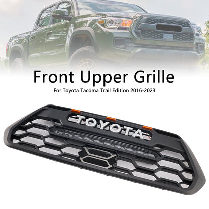 TRD Pro Light Bar Style Grille For 2016-2023 Toyota Tacoma Black Front Bumper Grill W/ LED & Light Bar