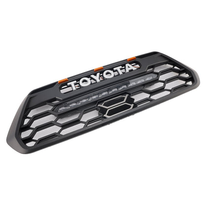 Toyota Tacoma 3rd Gen 2016-2023 Trd Pro Grill Front Bumper Black  Replacemetn Grille W/ LED & Light Bar